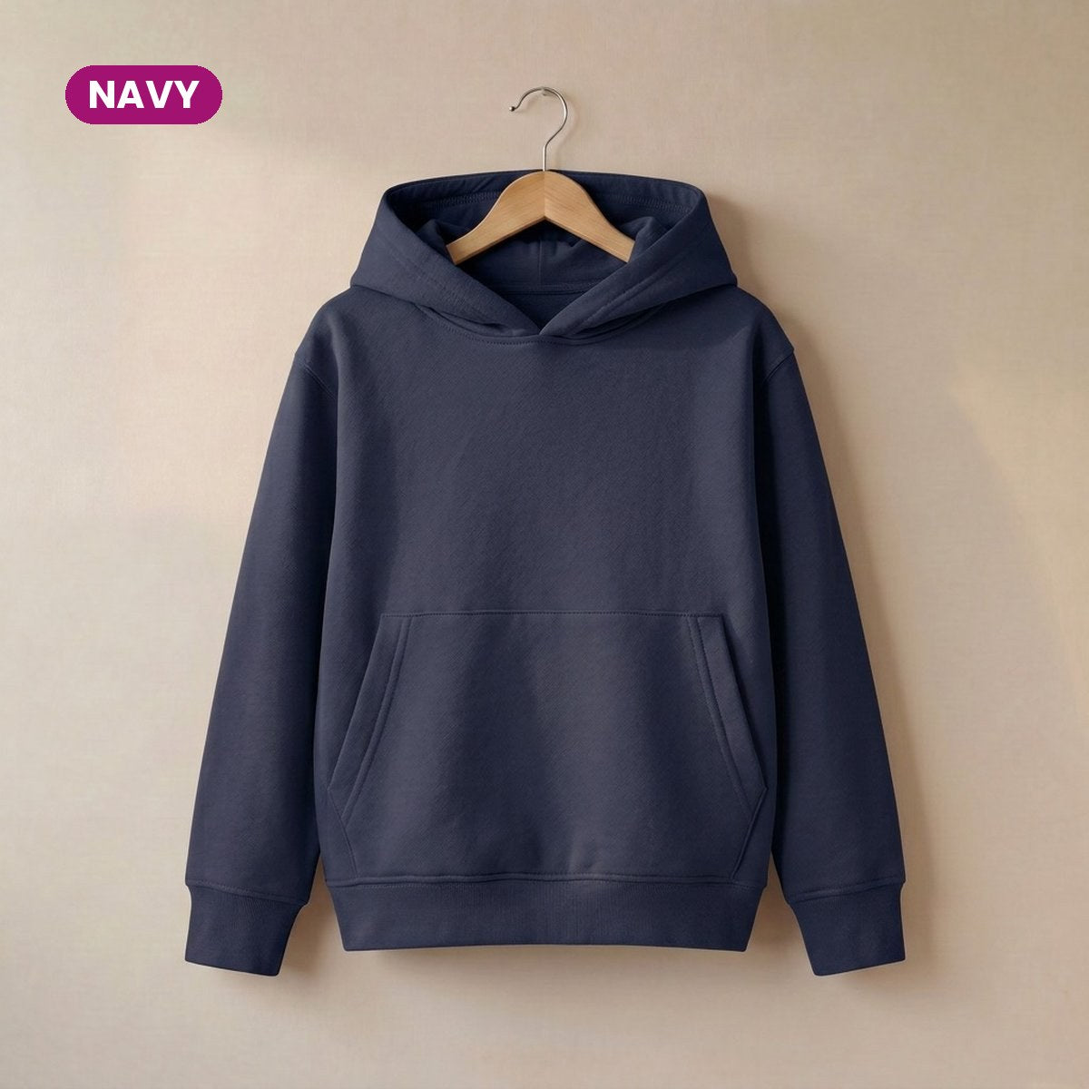 Kids Pull On Hoodie in Navy