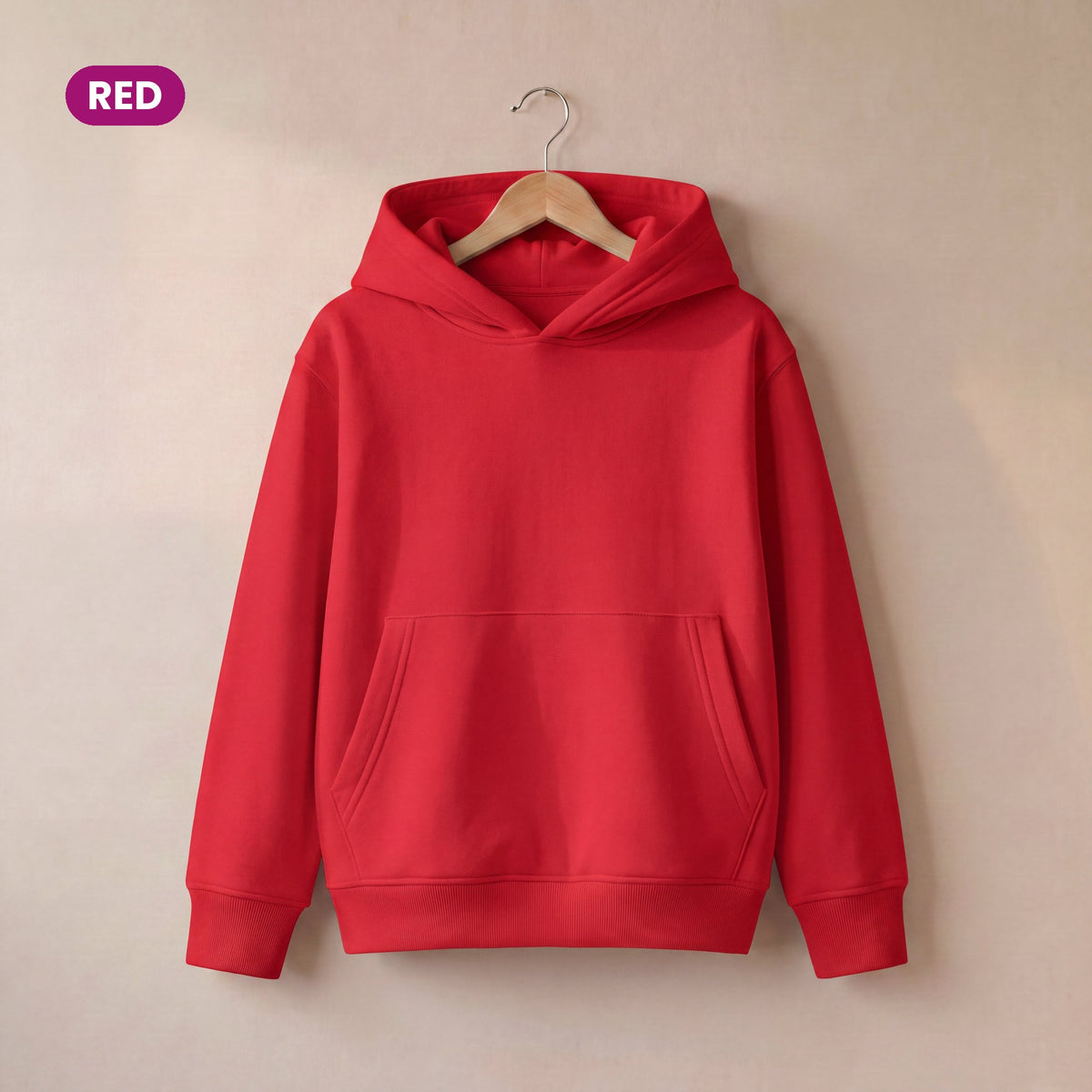 Kids Pull On Hoodie in Red