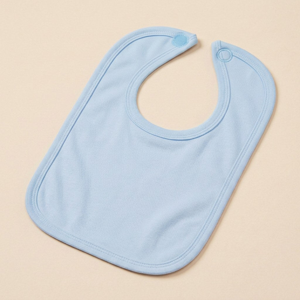 Blank Velcro Fastening Bibs in Light Blue