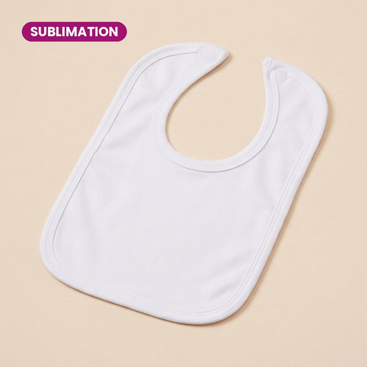 Sublimation Velcro Fastening Bib in White, polyester blank for sublimation printing