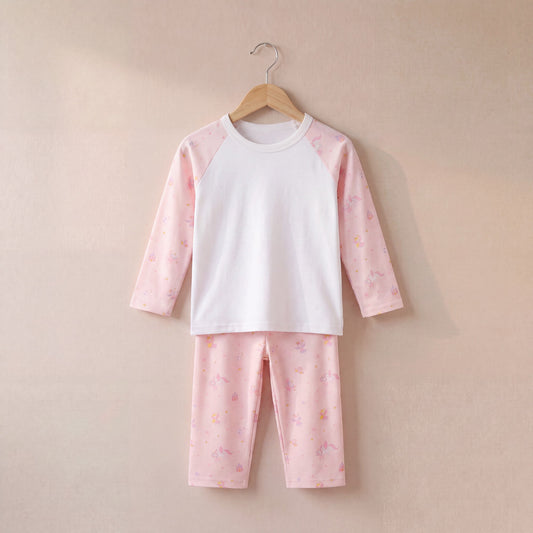 Fairy Princess Print Long Raglan Sleeve Pyjama Set