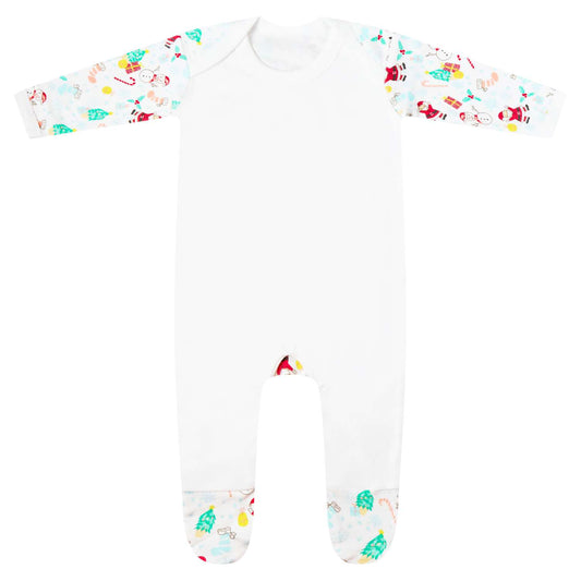 Plain Chest Romper in Winter Wonderland Print