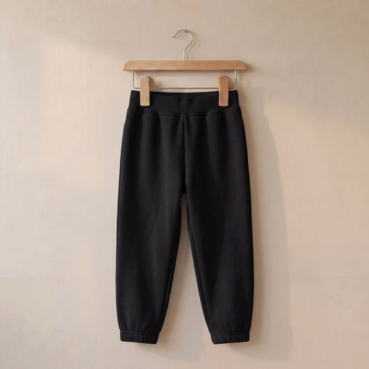 Kids Fleece Joggers in Black