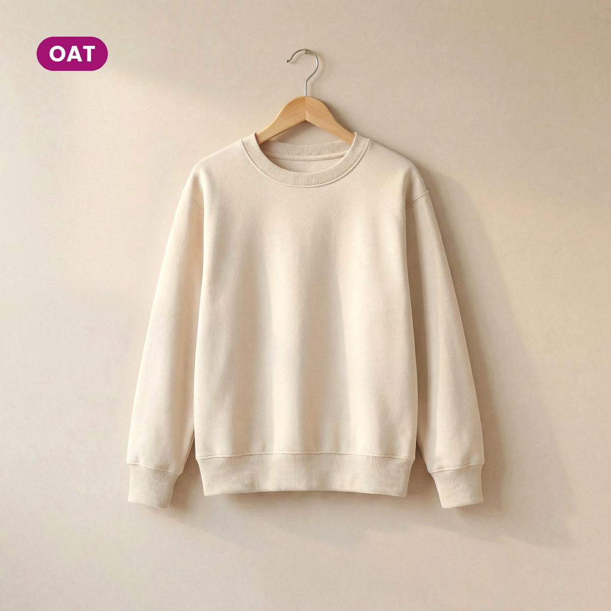Kids Crew Neck Fleece Sweatshirt in Oat