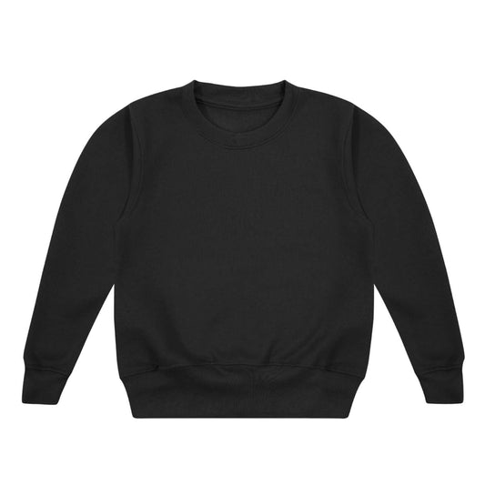 Kids Crew Neck Fleece Sweatshirt in Black
