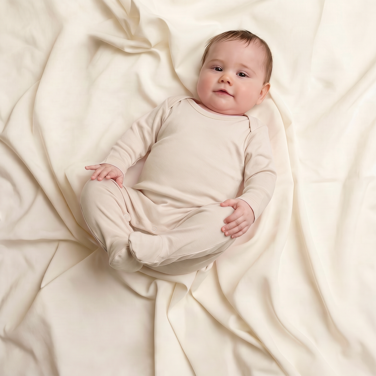 Baby Plain Chest Rompersuit Light
