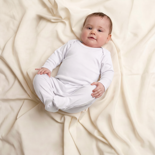 Baby Plain Chest Rompersuit Light
