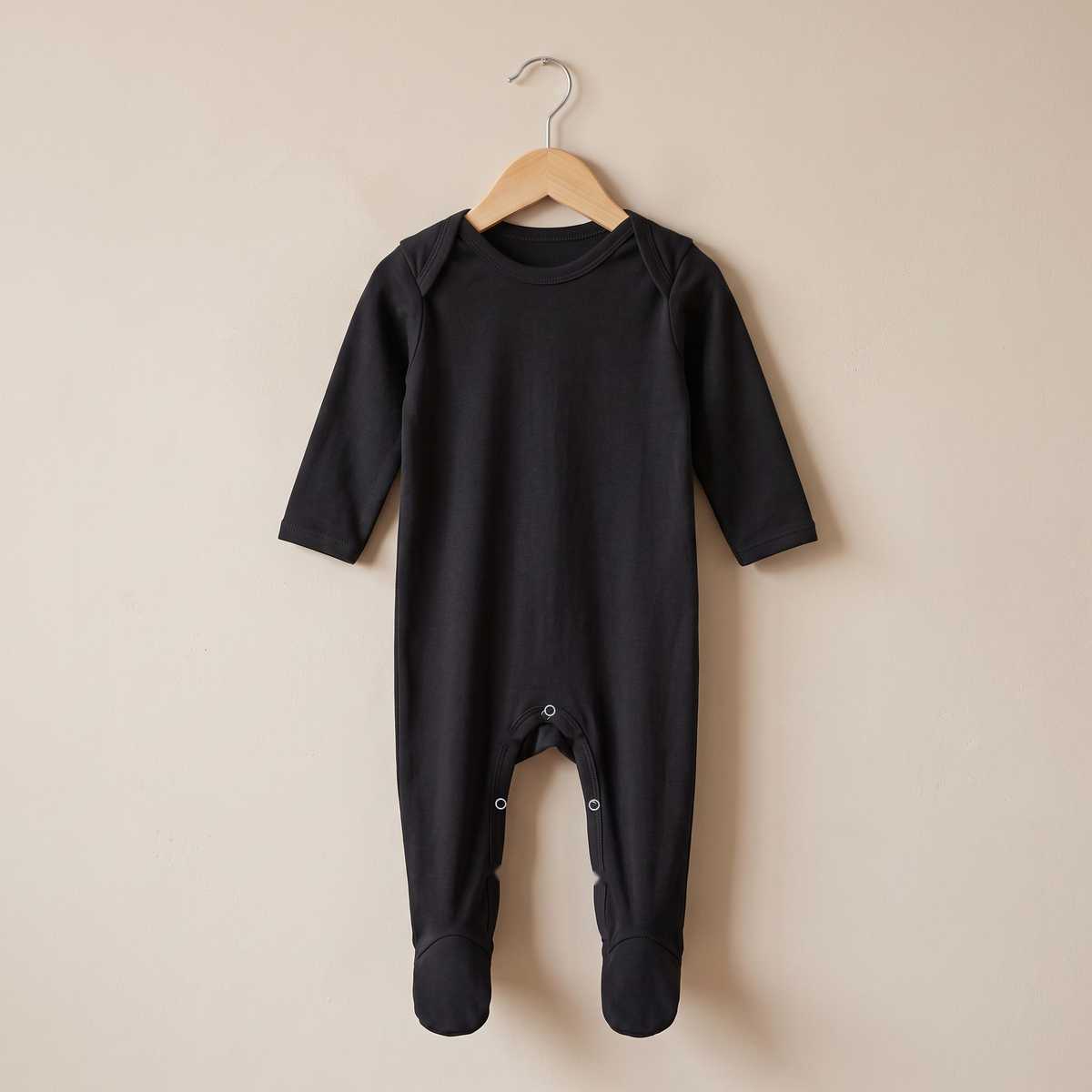 Baby Plain Chest Rompersuit Dark in Black