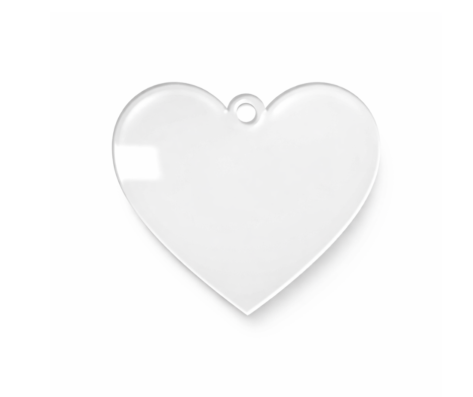 Acrylic Heart Decoration for Sublimation & UVDTF (7 Colours)