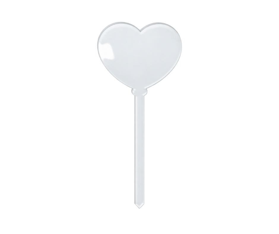 Acrylic Heart Shape Cake Topper for Sublimation & UVDTF (5 Colours)