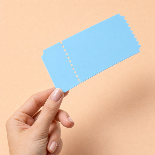 3mm pastel blue acrylic ticket blank, 145mm x 69mm, for UVDTF, HTV and sublimation personalisation, KWC7828PB
