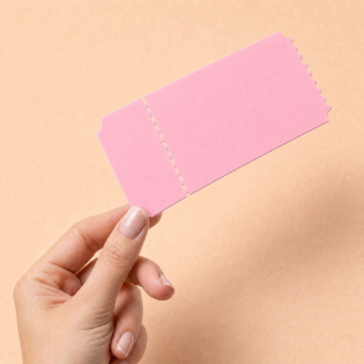3mm pastel pink acrylic ticket blank, 145mm x 69mm, for UVDTF, HTV and sublimation personalisation, KWC7828PP