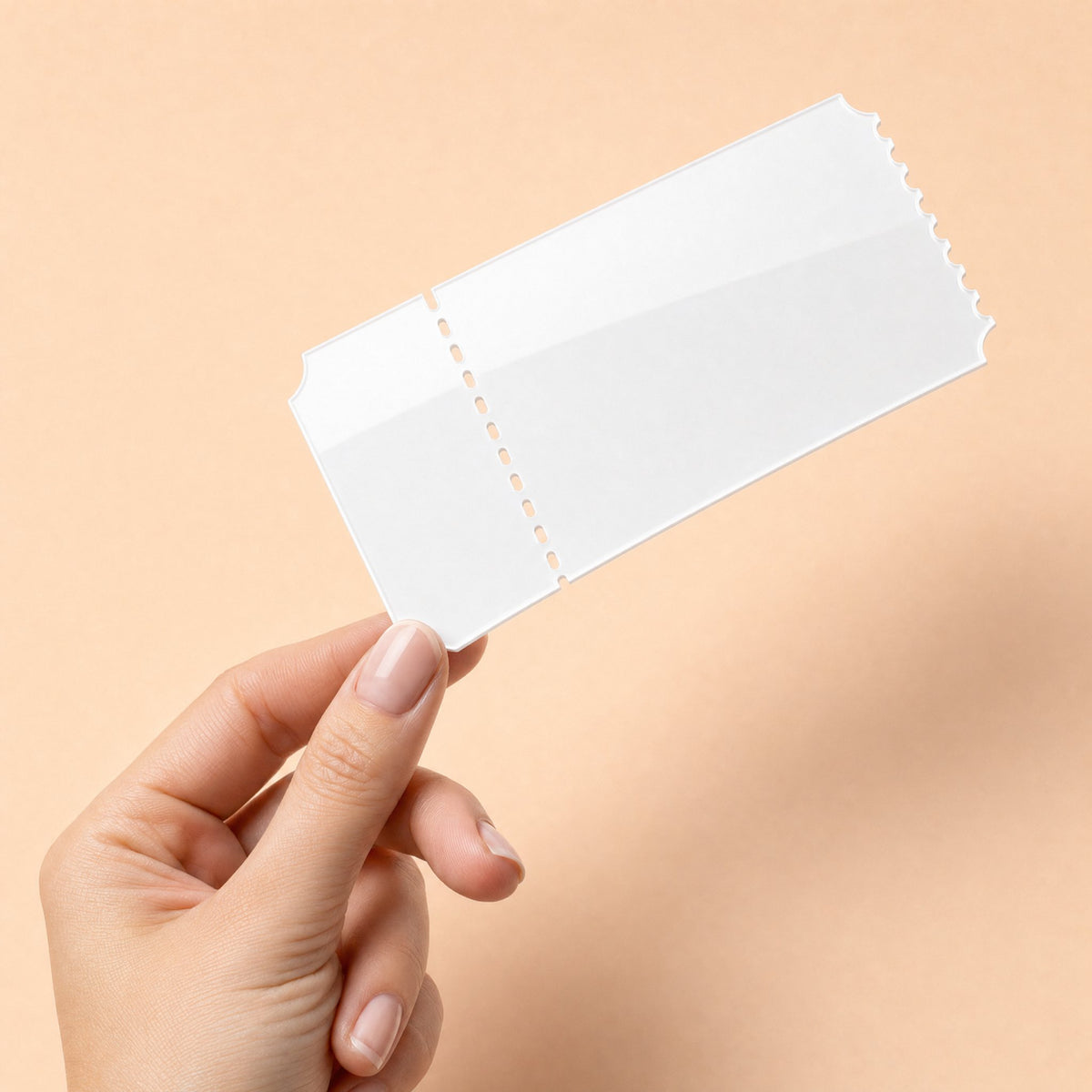 3mm sub coated white gloss acrylic ticket blank, 145mm x 69mm, for UVDTF, HTV and sublimation personalisation, KWC7828SC