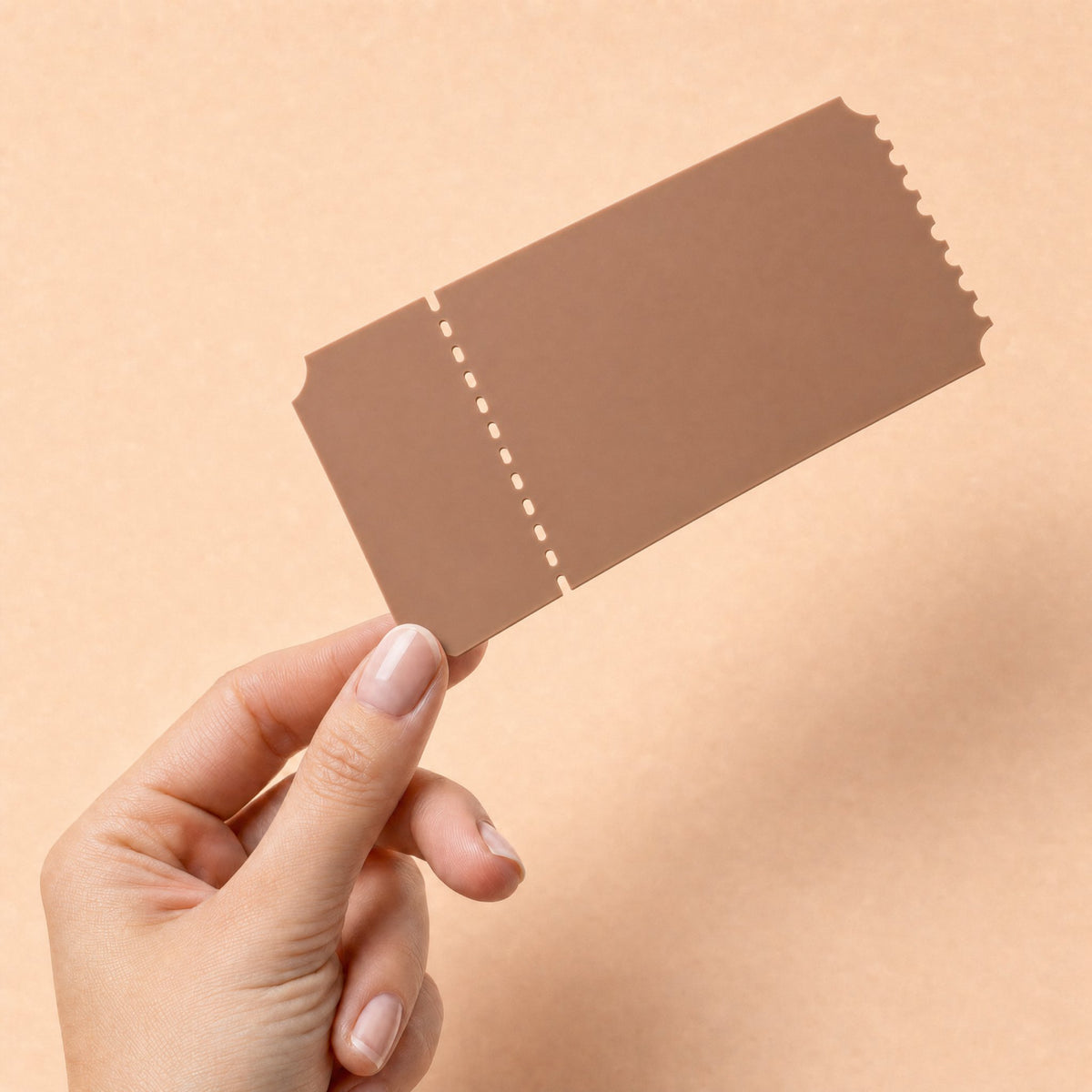3mm toffee brown acrylic ticket blank, 145mm x 69mm, for UVDTF, HTV and sublimation personalisation, KWC7828T