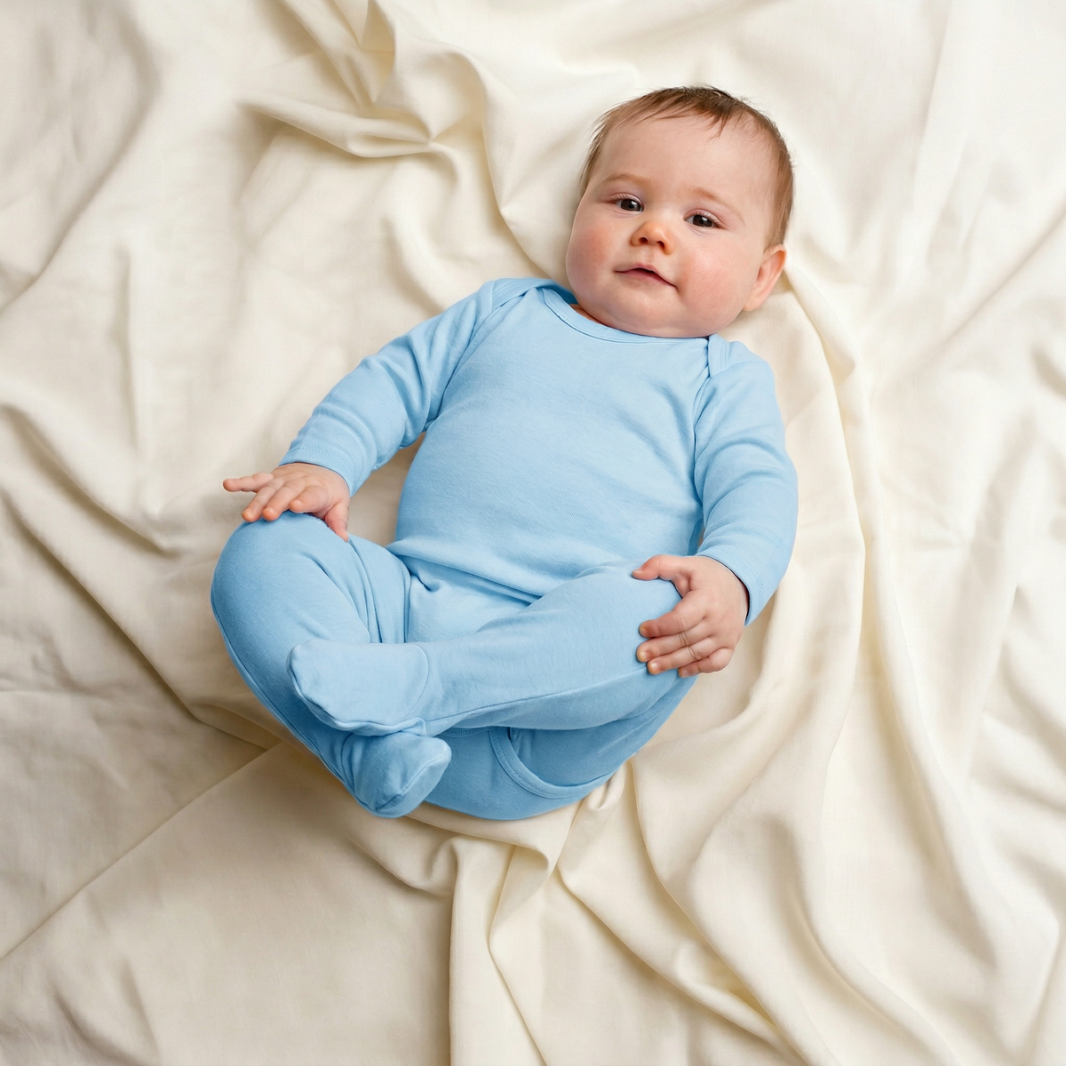 Baby Plain Chest Rompersuit Light