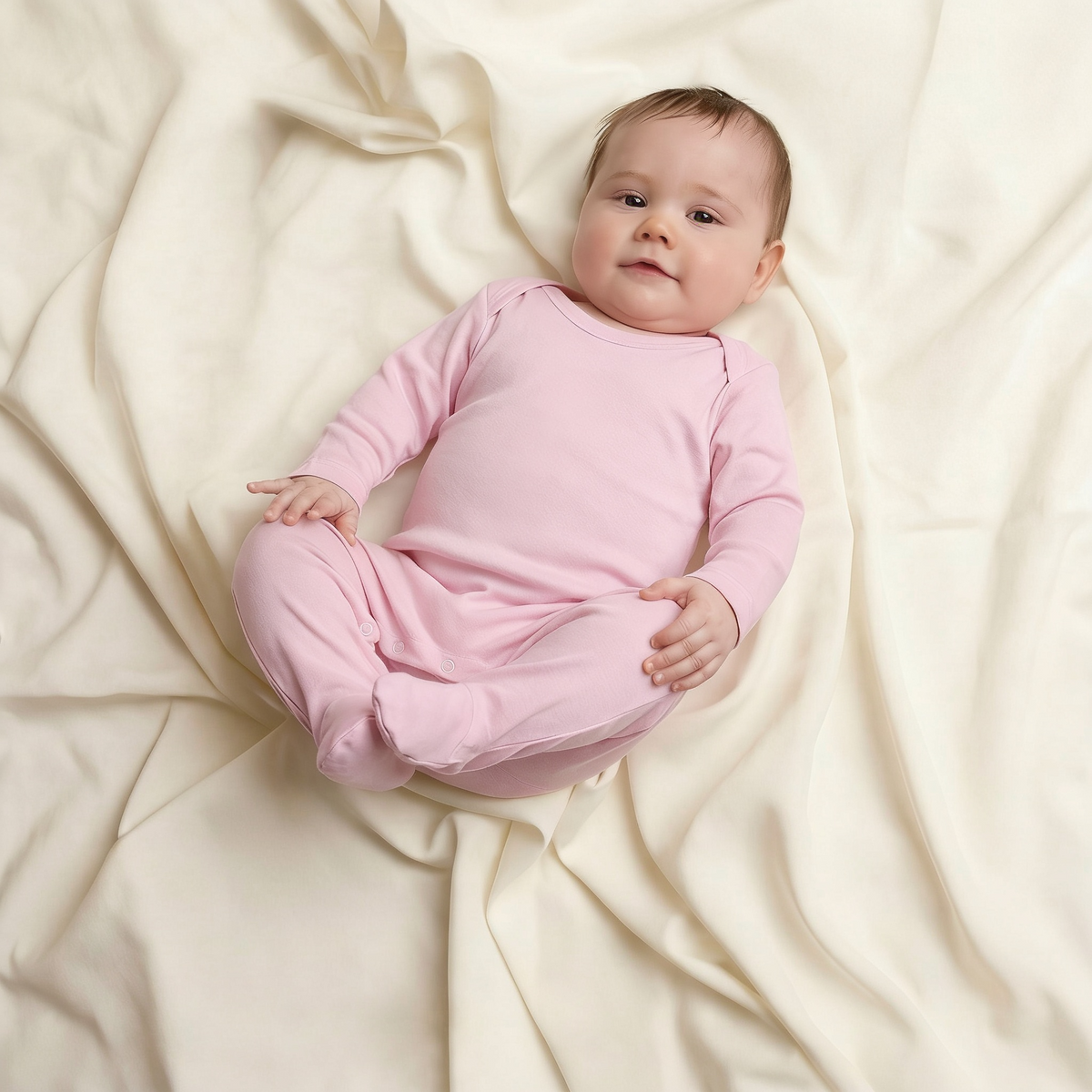 Baby Plain Chest Rompersuit Light