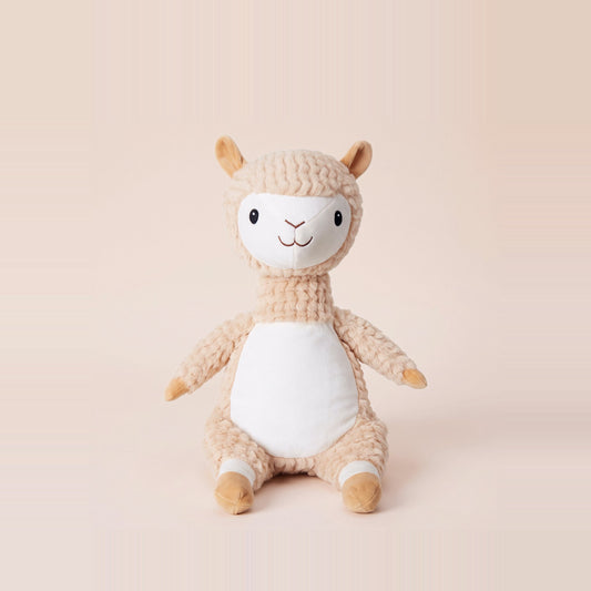 Tummi Bears Alfie the Alpaca plush soft toy, front view on a studio background - wholesale blank for personalisation, KWC5309