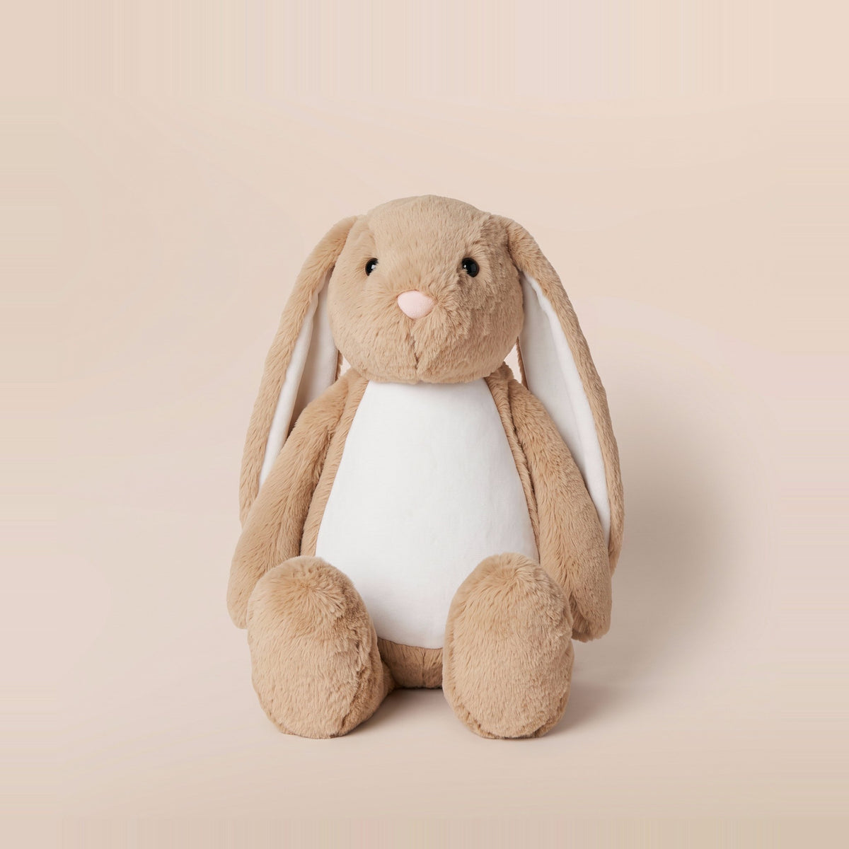 Tummi Bears Blossom the Beige Bunny plush soft toy, front view on a studio background - wholesale blank for personalisation, KWC8214B