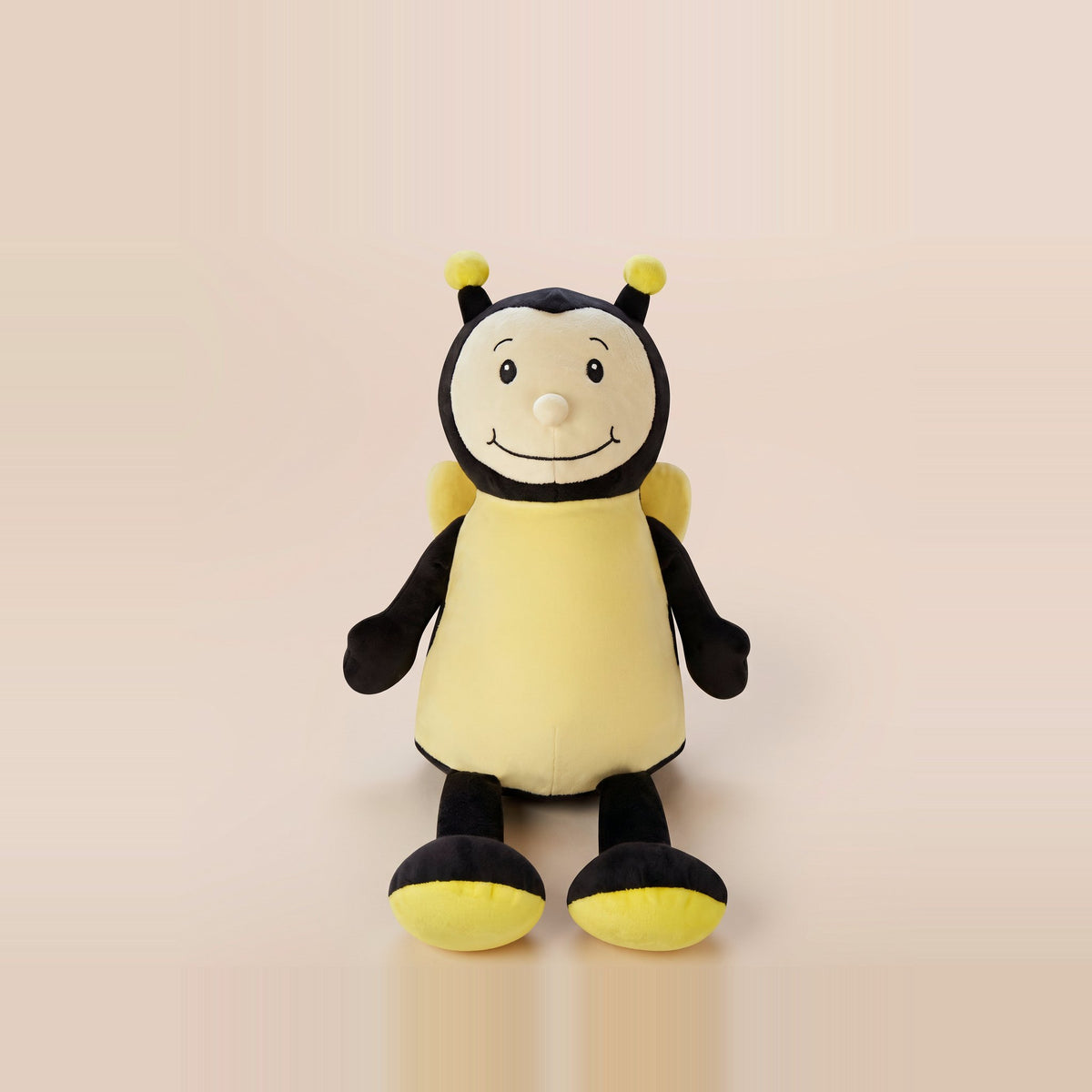 Tummi Bears Bumble the Bumblebee plush soft toy, front view on a studio background - wholesale blank for personalisation, KWC6987