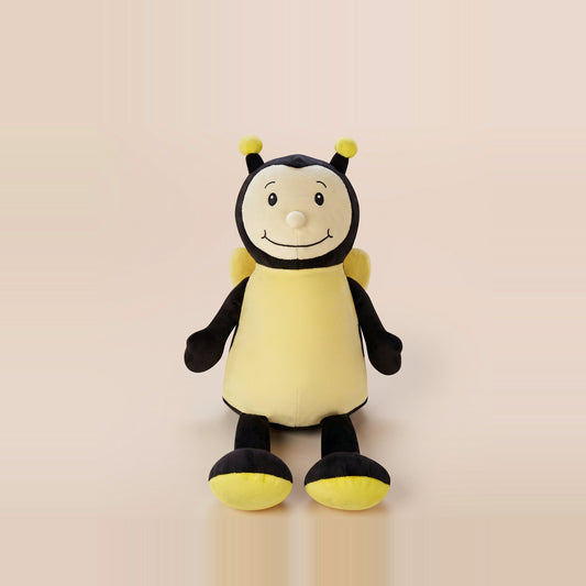 Tummi Bears Bumble the Bumblebee plush soft toy, front view on a studio background - wholesale blank for personalisation, KWC6987