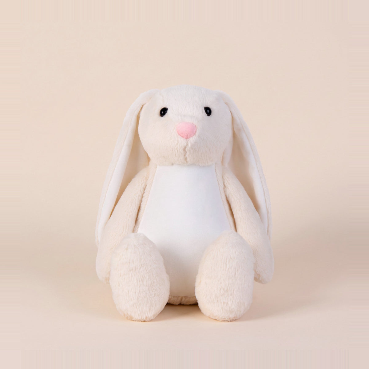 Tummi Bears Buttercup the Cream Bunny plush soft toy, front view on a studio background - wholesale blank for personalisation, KWC8214C