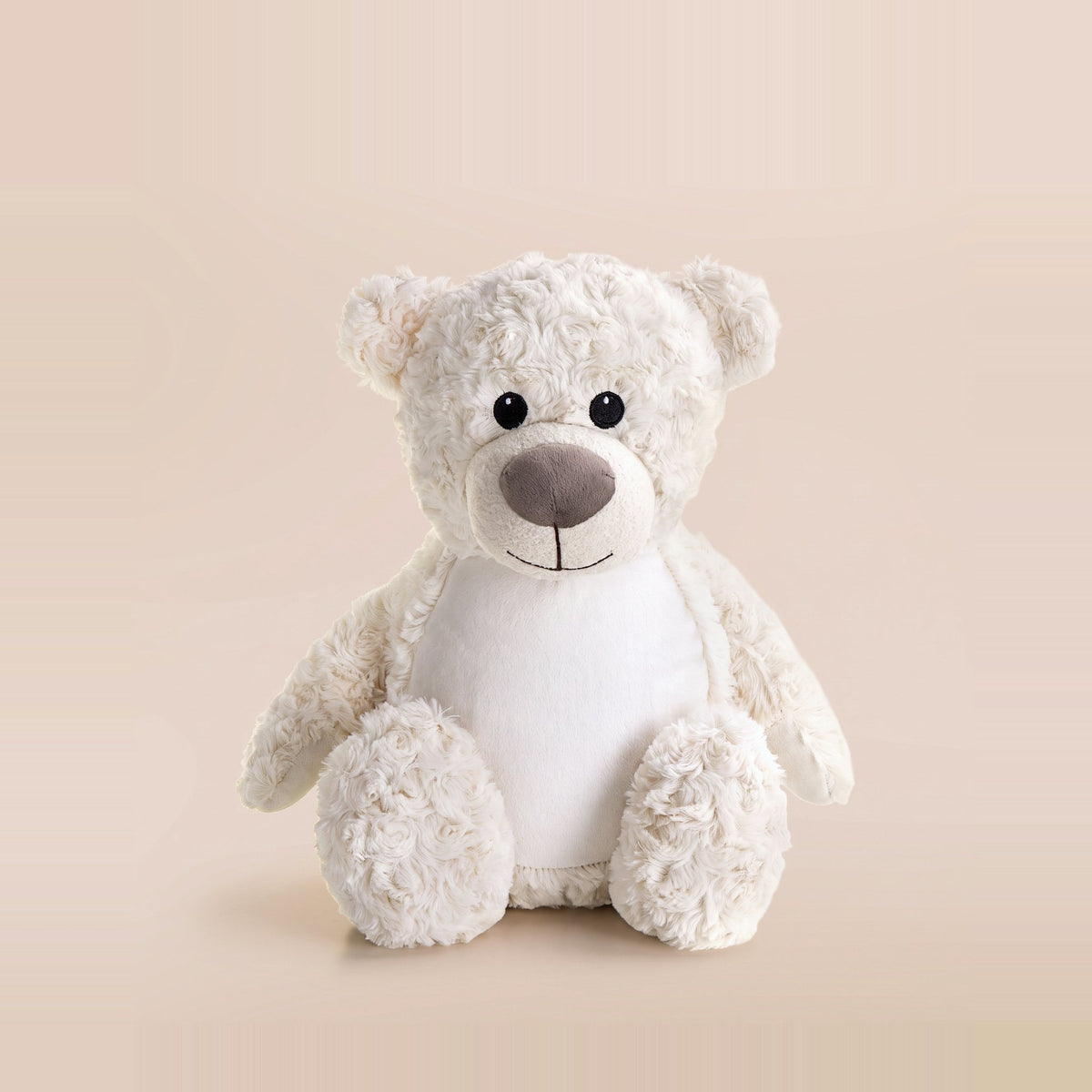 Tummi Bears Custard the Cream Bear plush teddy soft toy, front view on a studio background - wholesale blank for personalisation, KWC4744C