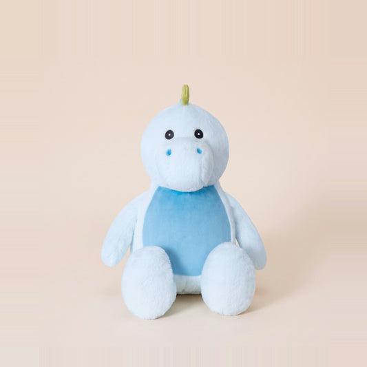 Tummi Bears Dexter the Dinosaur plush soft toy, front view on a studio background - wholesale blank for personalisation, KWC7501