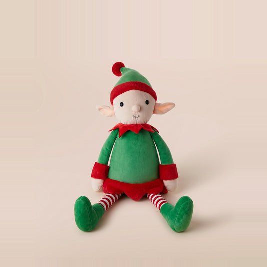 Tummi Bears Elfie the Elf Christmas plush soft toy, front view on a studio background - wholesale blank for personalisation, KWC6917