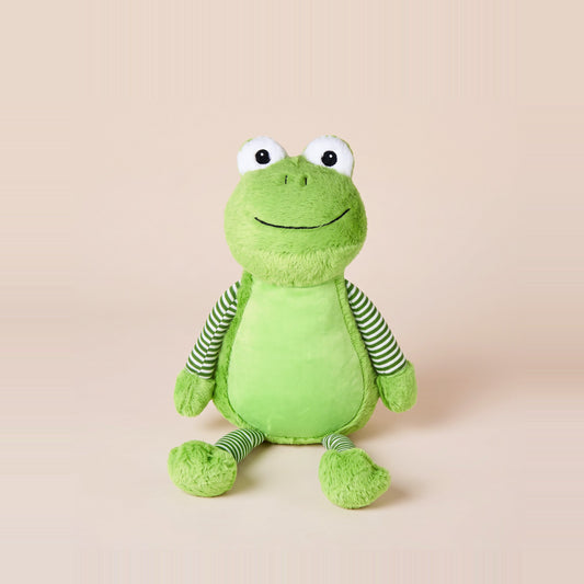 Tummi Bears Freddie the Frog plush soft toy, front view on a studio background - wholesale blank for personalisation, KWC2606