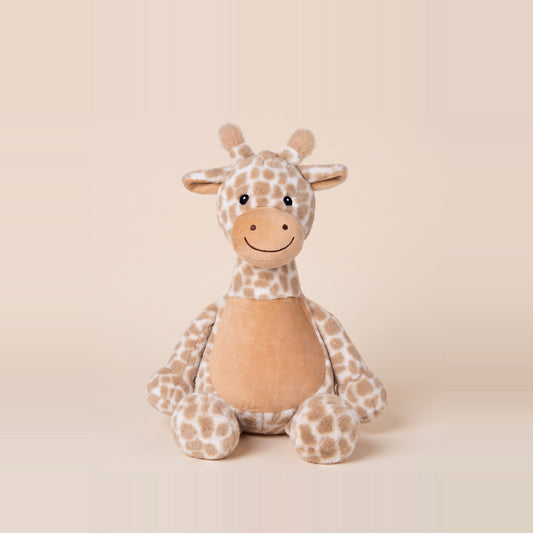 Tummi Bears Gigi the Giraffe plush soft toy, front view on a studio background - wholesale blank for personalisation, KWC4980
