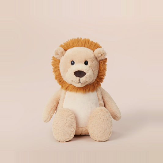 Tummi Bears Leo the Lion plush soft toy, front view on a studio background - wholesale blank for personalisation, KWC9902