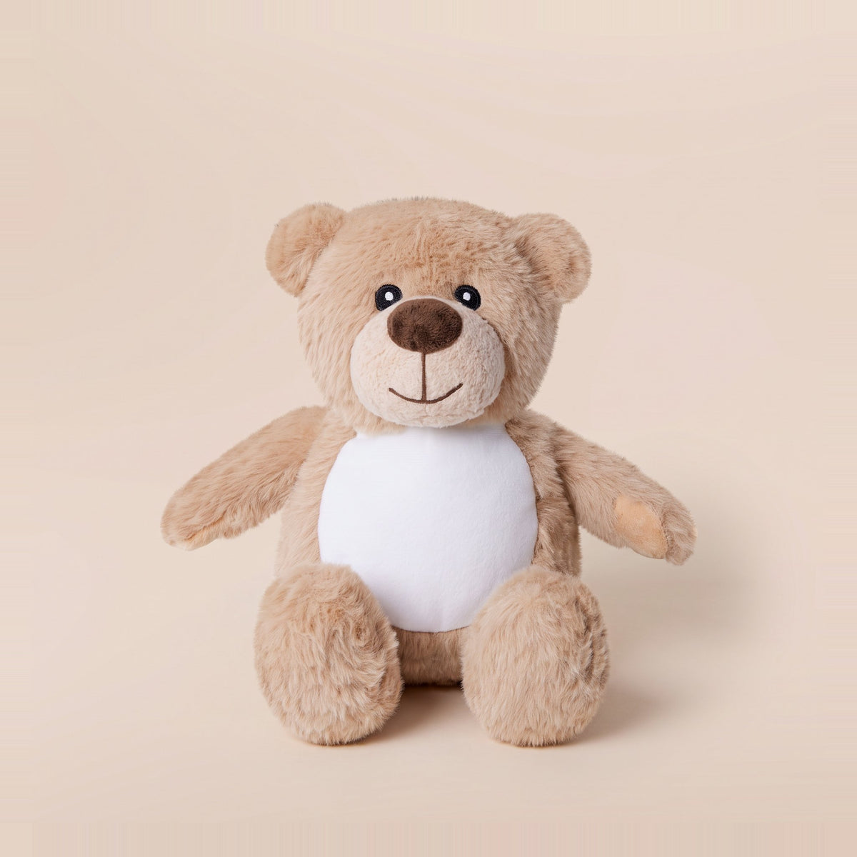 Tummi Bears Littles Biscuit the Beige Bear mini plush teddy, front view on a studio background - wholesale blank for personalisation, KWC2970BE