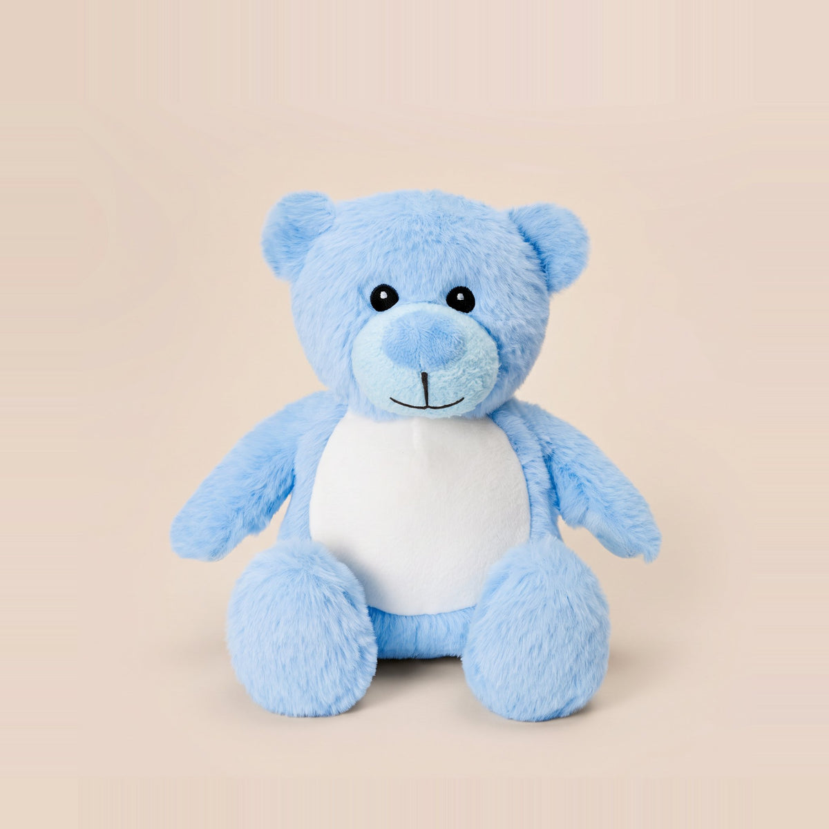 Tummi Bears Littles Breeze the Blue Bear mini plush teddy, front view on a studio background - wholesale blank for personalisation, KWC2970B