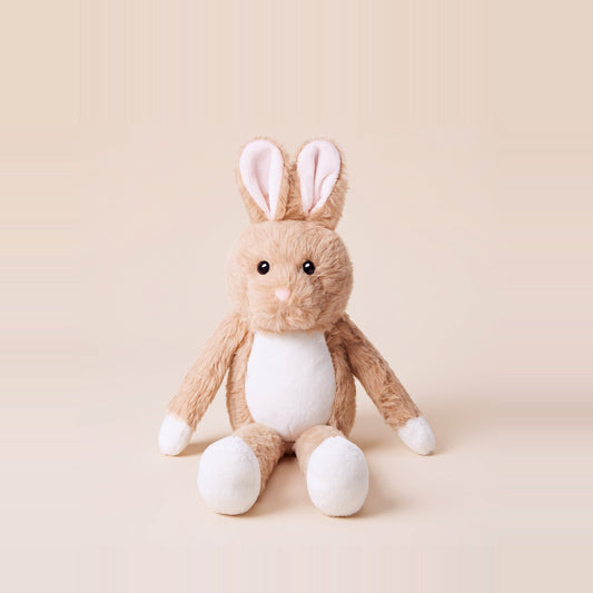Tummi Bears Littles beige bunny mini plush soft toy, front view on a studio background - wholesale blank for personalisation, KWC1319BE