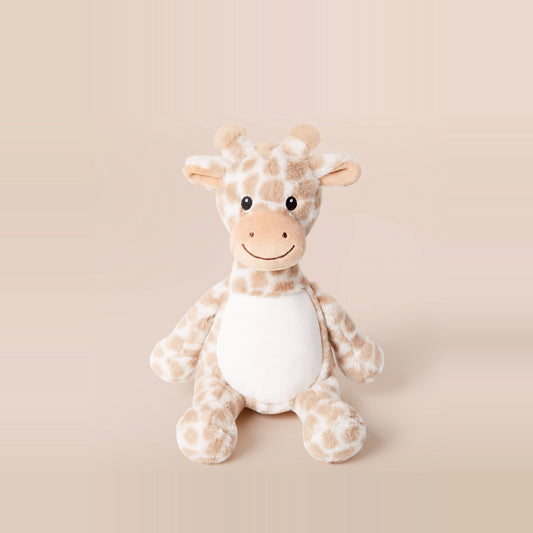 Tummi Bears Littles Gigi the Giraffe mini plush soft toy, front view on a studio background - wholesale blank for personalisation, KWC9657G