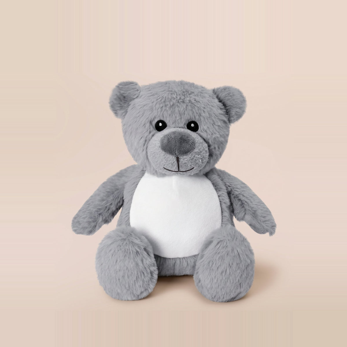 Tummi Bears Littles Greyson the Grey Bear mini plush teddy, front view on a studio background - wholesale blank for personalisation, KWC2970G