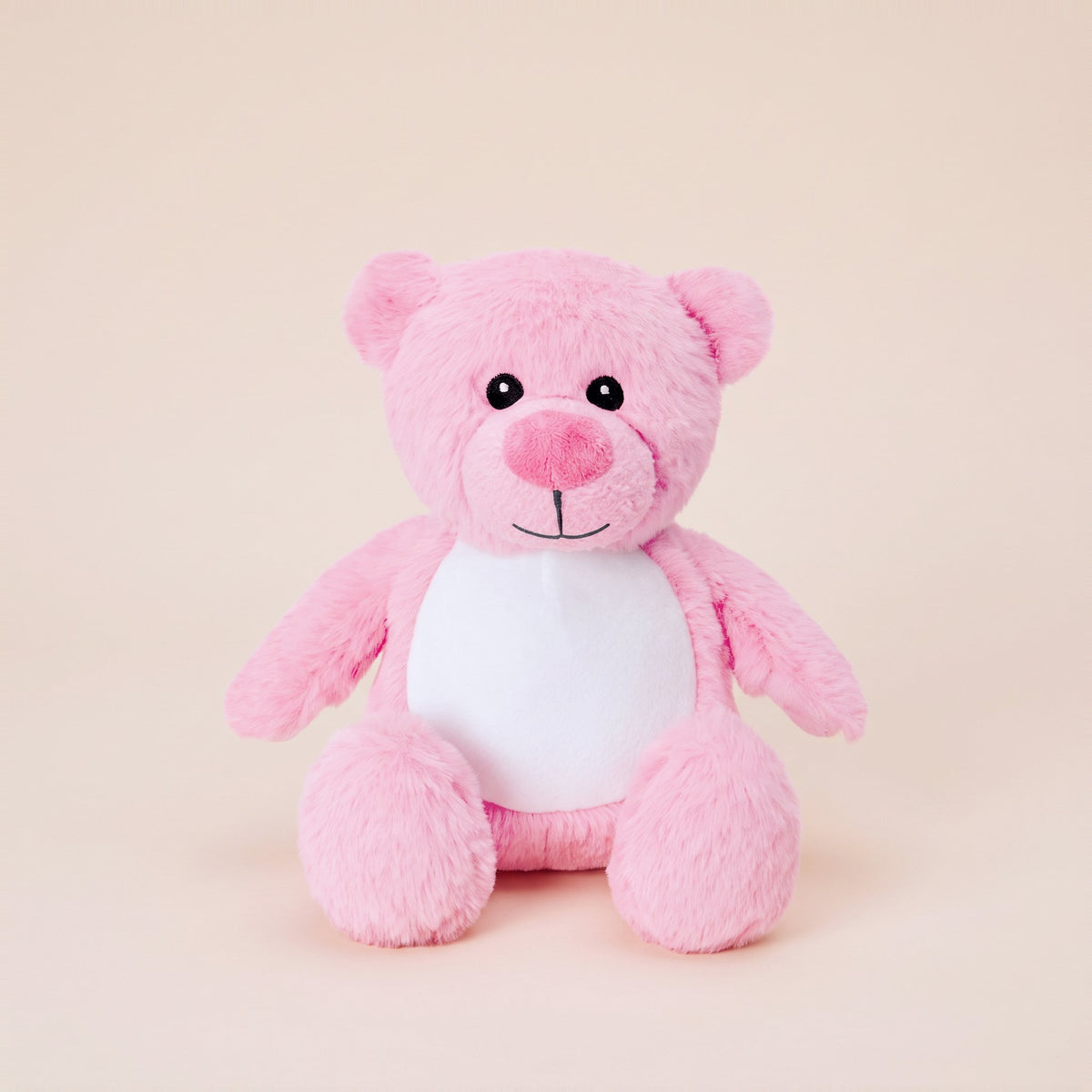 Tummi Bears Littles Petal the Pink Bear mini plush teddy, front view on a studio background - wholesale blank for personalisation, KWC2970P