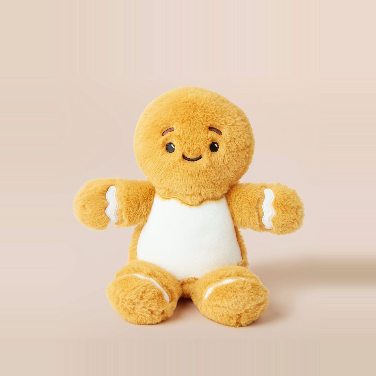 Tummi Bears Littles Snap the Gingerbread Man Christmas mini plush soft toy, front view on a studio background - wholesale blank for personalisation, KWC9505