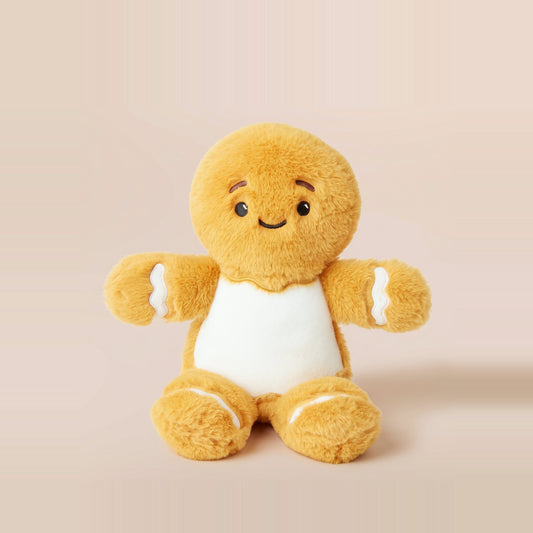 Tummi Bears Littles Snap the Gingerbread Man Christmas mini plush soft toy, front view on a studio background - wholesale blank for personalisation, KWC9505