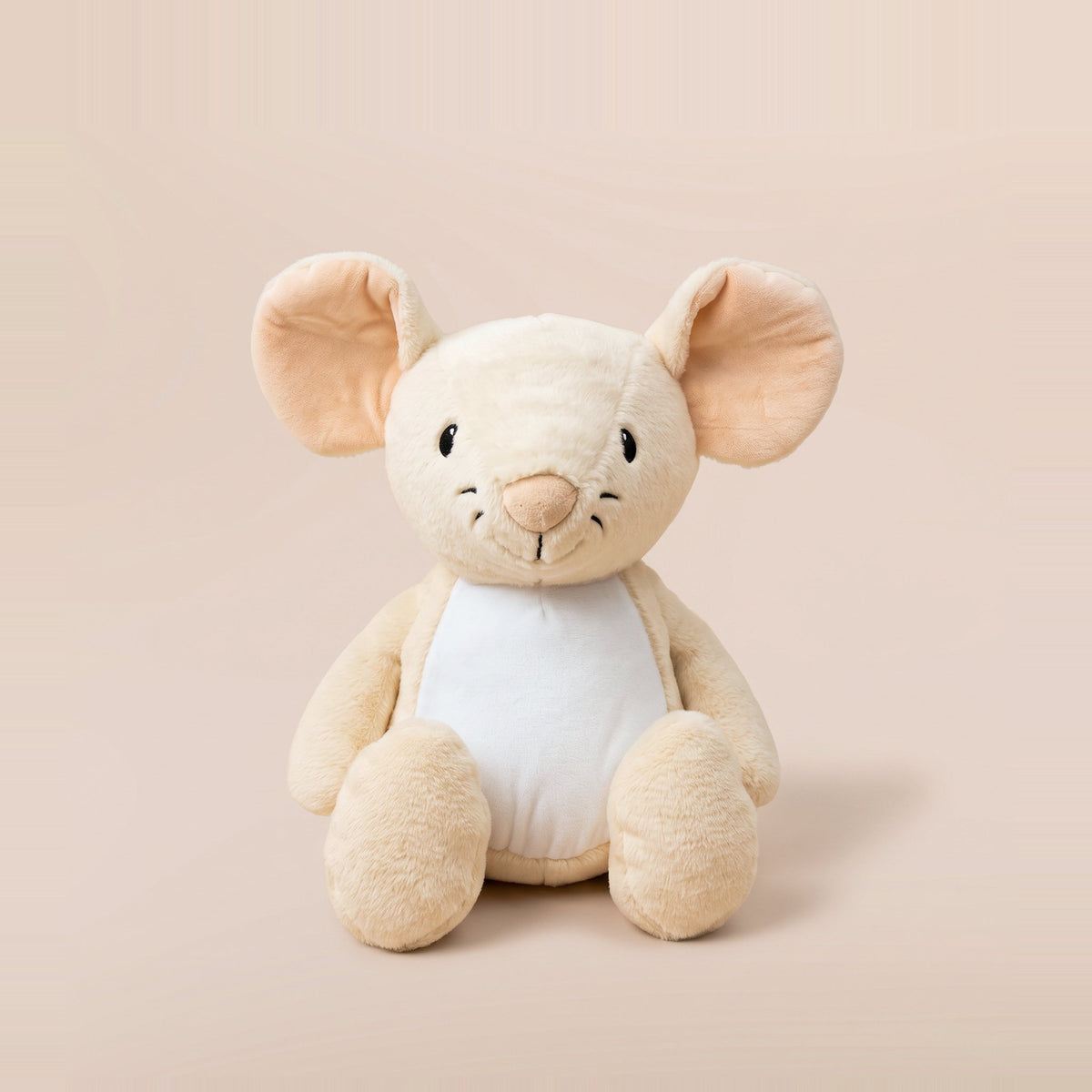 Tummi Bears Mabel the Mouse plush soft toy, front view on a studio background - wholesale blank for personalisation, KWC6441