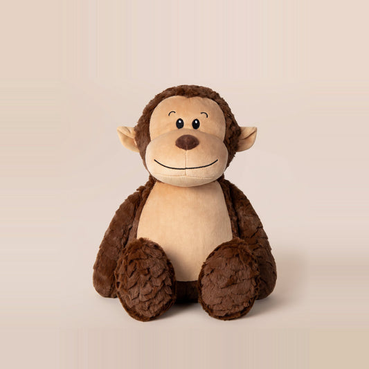 Tummi Bears Mango the Monkey plush soft toy, front view on a studio background - wholesale blank for personalisation, KWC5331B