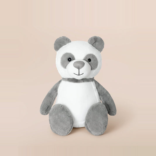 Tummi Bears Patch the Panda plush soft toy, front view on a studio background - wholesale blank for personalisation, KWC5216