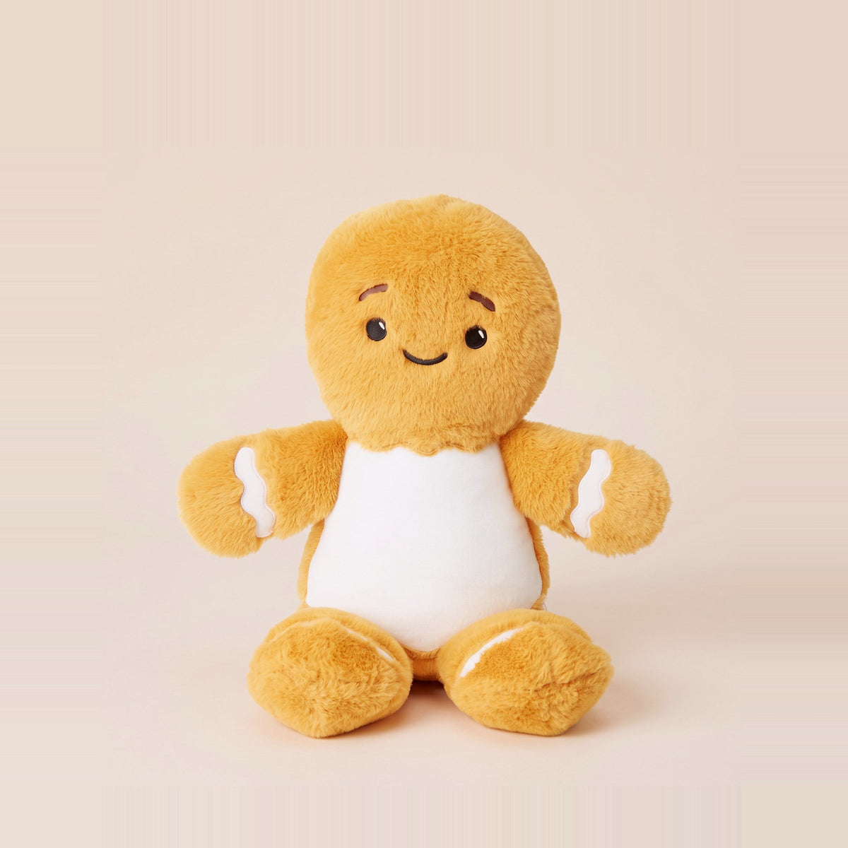 Tummi Bears Snap the Gingerbread Man Christmas plush soft toy, front view on a studio background - wholesale blank for personalisation, KWC7622