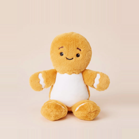 Tummi Bears Snap the Gingerbread Man Christmas plush soft toy, front view on a studio background - wholesale blank for personalisation, KWC7622